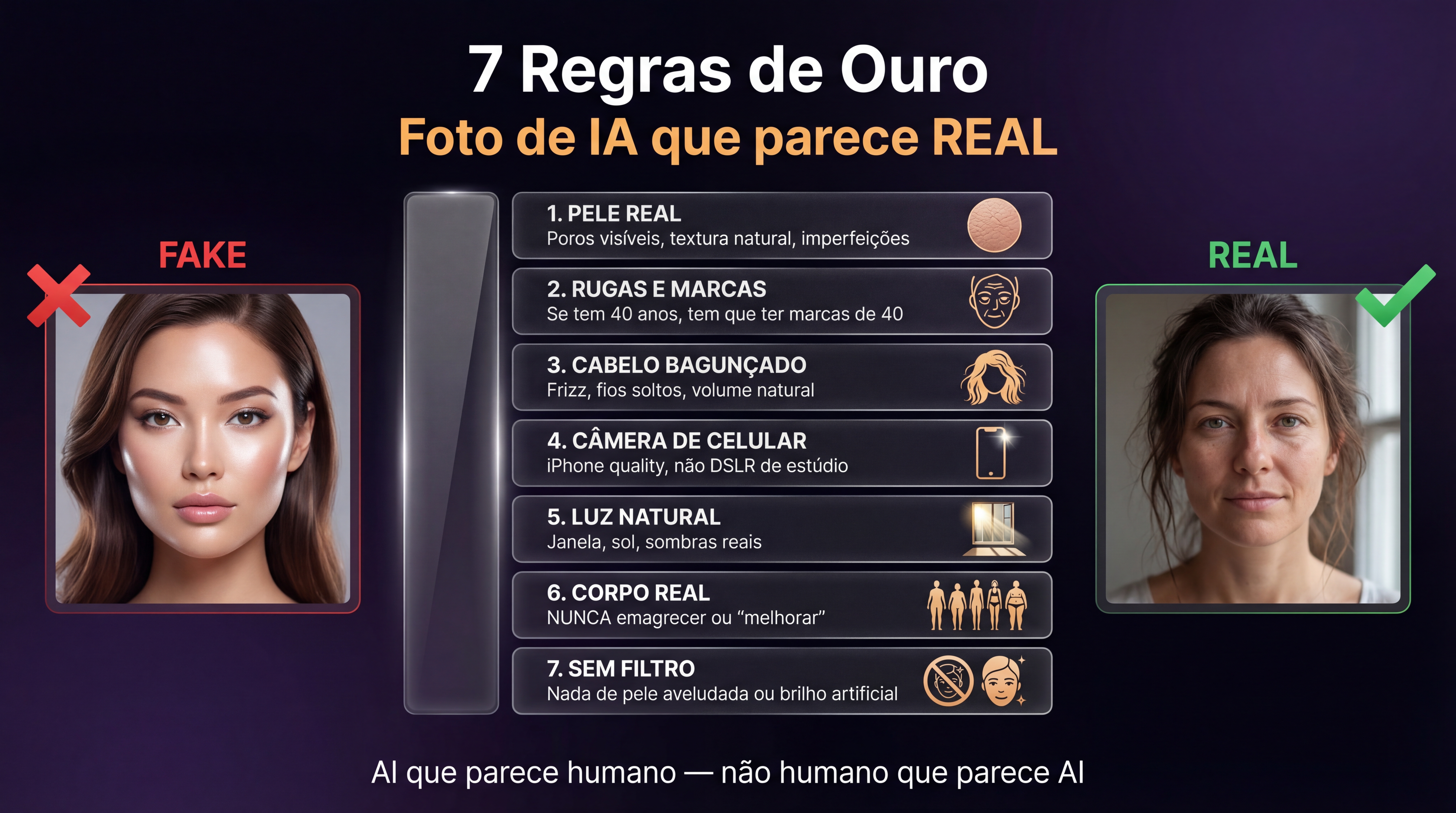 7 Regras pra Foto de IA parecer REAL